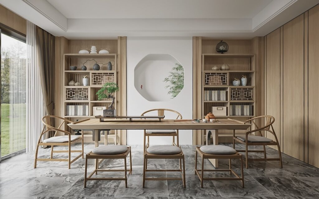 Mỗi điểm chạm mộc bản đều được định hình có chủ đích, trở thành tâm điểm tinh tế nâng tầm trải nghiệm thưởng lãm. (Nguồn ảnh: Internet)
