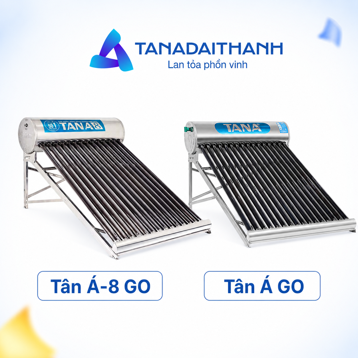 Các dòng bình năng lượng mặt trời của Tân Á kết hợp khả năng hấp thụ nhiệt cao với kết cấu phù hợp nhu cầu gia đình