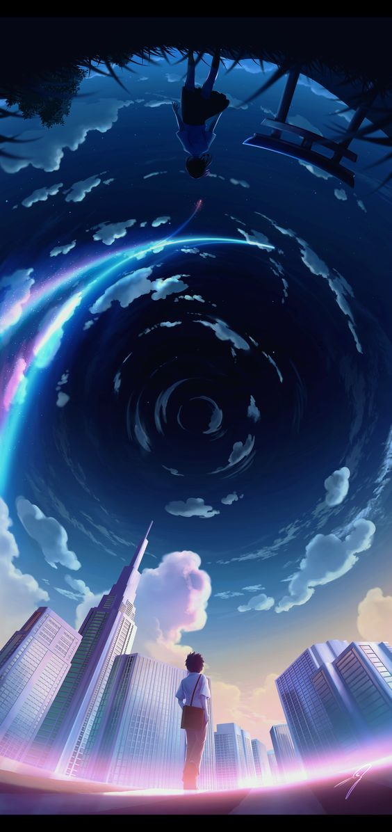 Hình nền iOS 27 phong cách anime, khung cảnh lãng mạn giàu cảm xúc