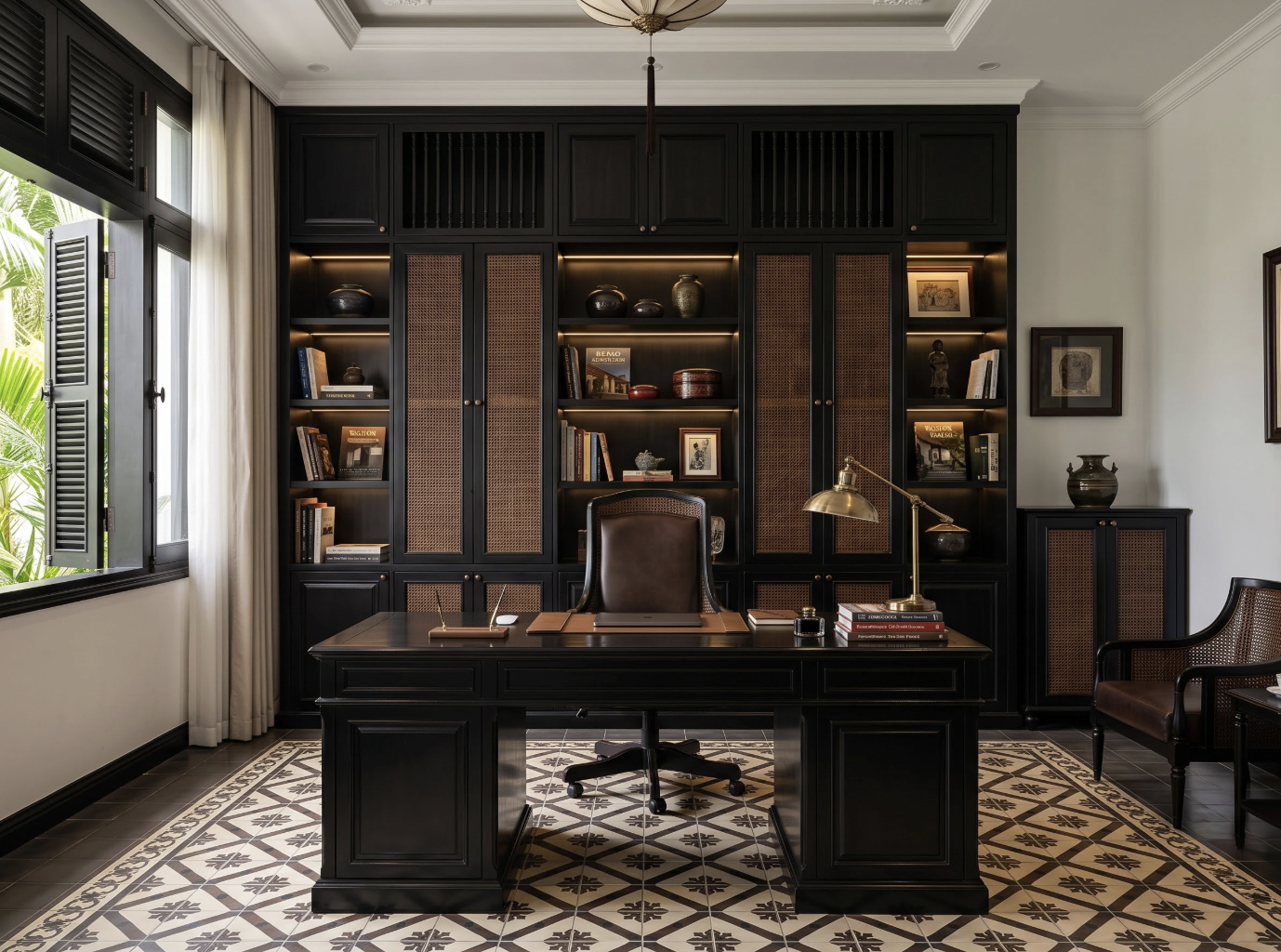 Indochine hiện đại cần tiết chế chi tiết, cân bằng vật liệu, ánh sáng và công năng để giữ vẻ sang trọng, nhẹ nhàng (Nguồn hình: Internet)