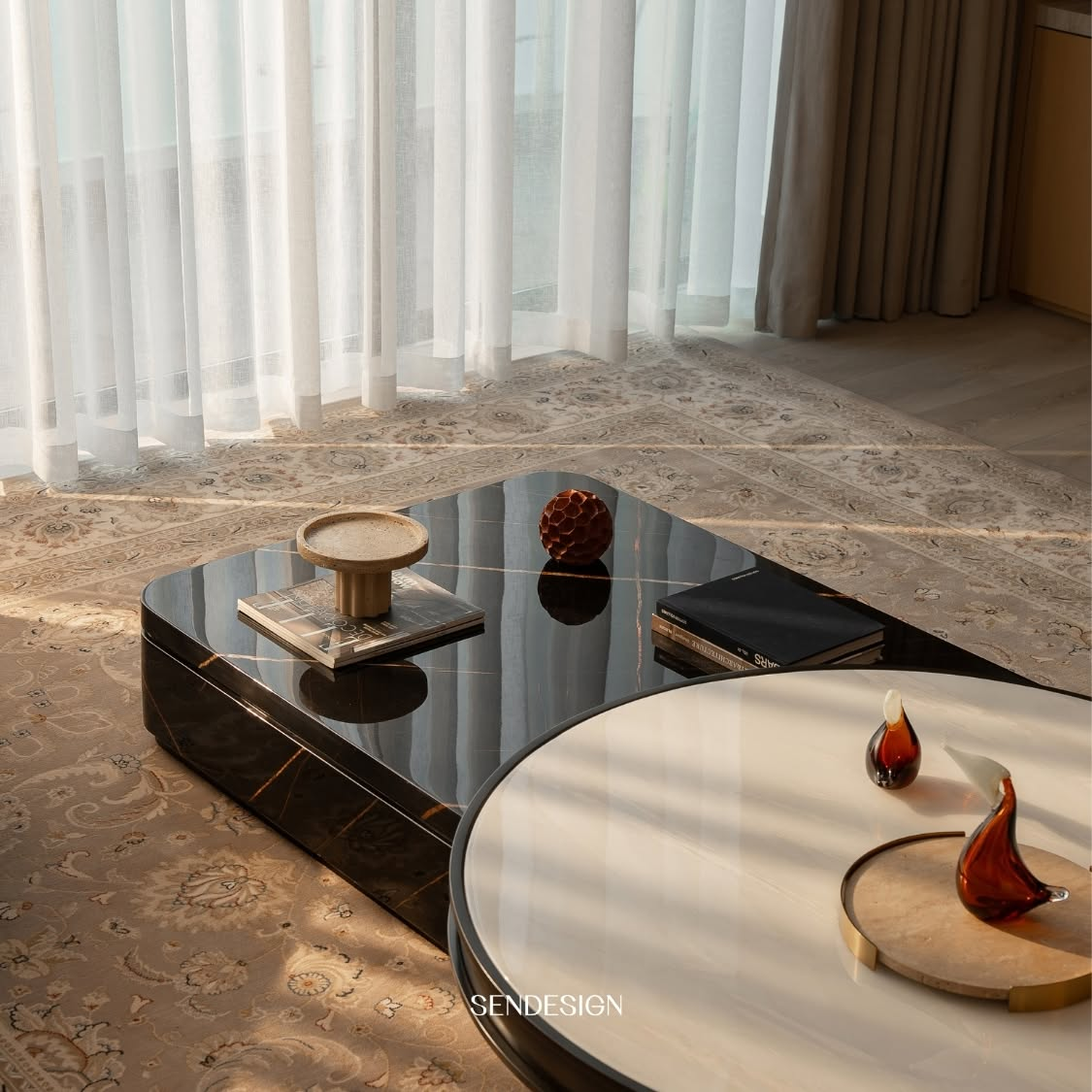 Ứng dụng gỗ Ngọc Am trong phòng trà trang trọng